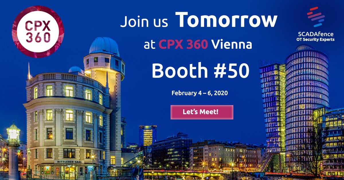 SCADAfence's tweet photo. [Meet Us Tomorrow] We are presenting at #CPX360 in #Vienna &amp; hope to see you there. Come by Booth #50 to talk #OTsecurity &amp; #Governance!

We are honored yet again, to stand alongside our partners @CheckPointSW

#checkpoint #events #cpx #jointsolution #cybersecurity #manufacturing https://t.co/zhxvYvQZMn