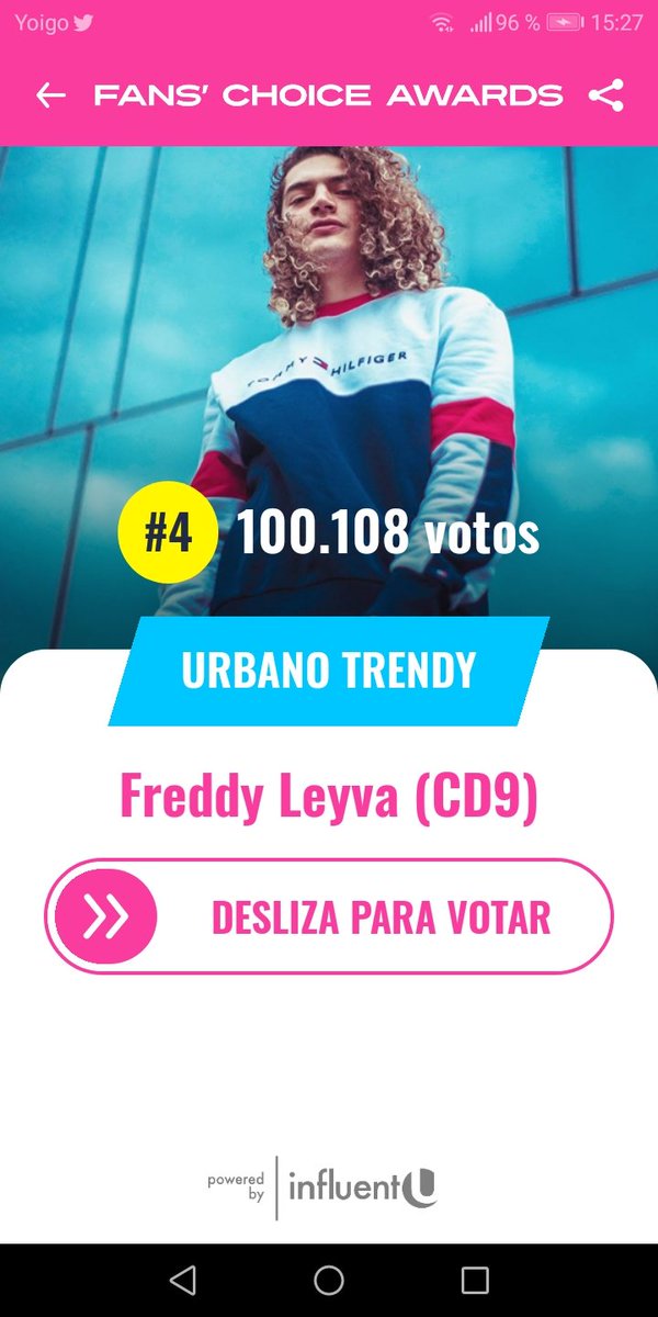 CodersCd9Spain's tweet photo. Ya más de 100k votos por @freddyleyva, tenemos hasta el día 28 para hacerle ganar 💪 https://t.co/b5hs6TUlgx