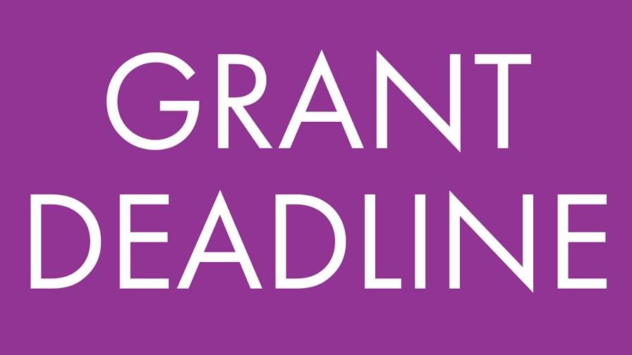 Grant Deadline graphic. Image shows all-caps white text reading "grant deadline" on top of a purple background.