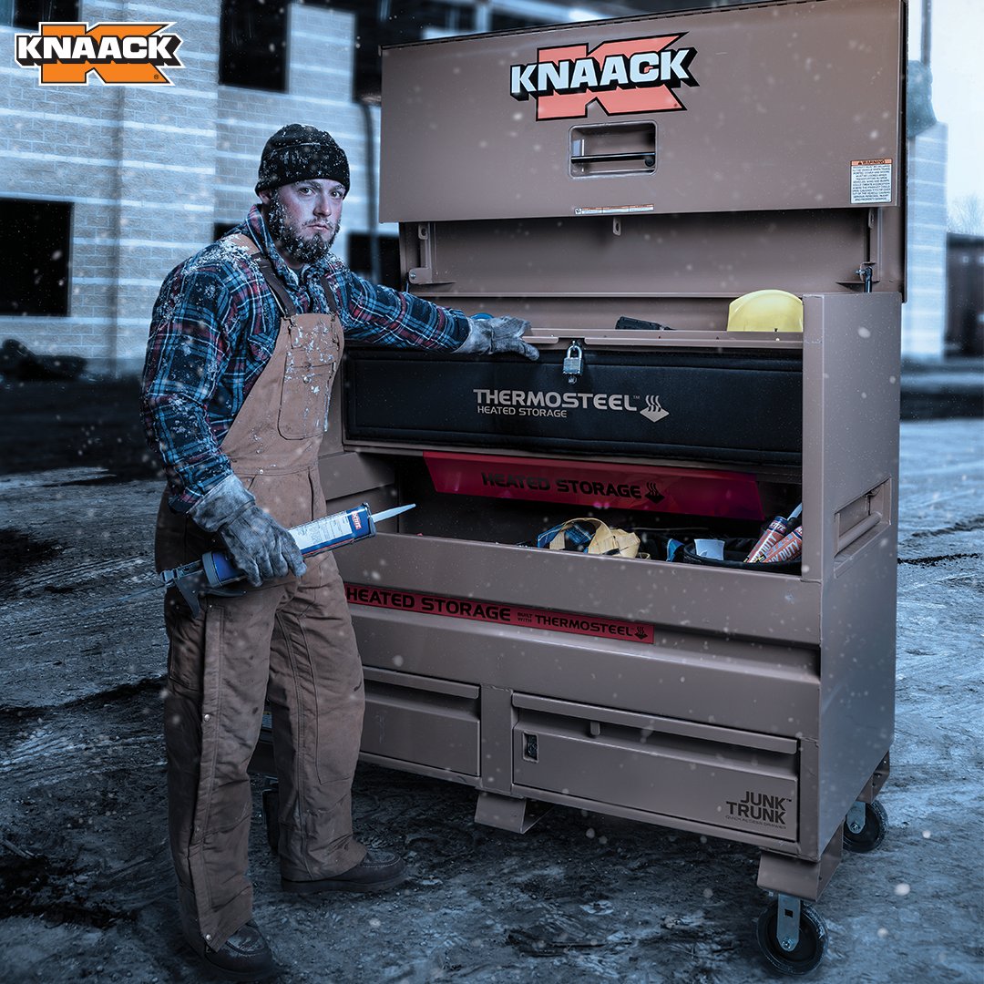 CantCrackKnaack's tweet photo. Keep adhesives, #batteries, #tools, and #gloves at the optimal temperature during #coldweather conditions on the jobsite with #KNAACK #THERMOSTEEL heated #jobsitestorage.

https://t.co/UnEqxz2NXq https://t.co/NHNYdltiwG