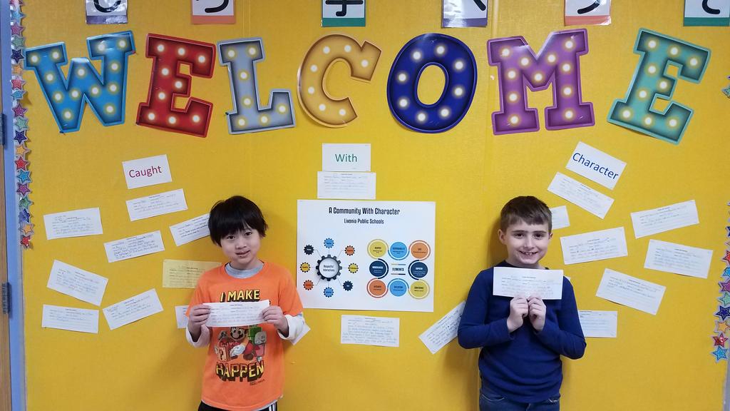 NijiIroSchool's tweet photo. We had 2 students Caught With Character for showing Integrity and Empathy #LivoniaPride #NijiIro #CaughtWithCharacter https://t.co/5ShmEG9HA3