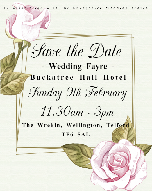 We would like to say a huge thank you to everyone that came to see us at our stand at the Wedding Fayre at Telford Shopping Centre. It was fantastic to meet you all and we're looking forward to seeing you again at The Buckatree Hall Hotel's Wedding Fayre this Sunday 9th February.