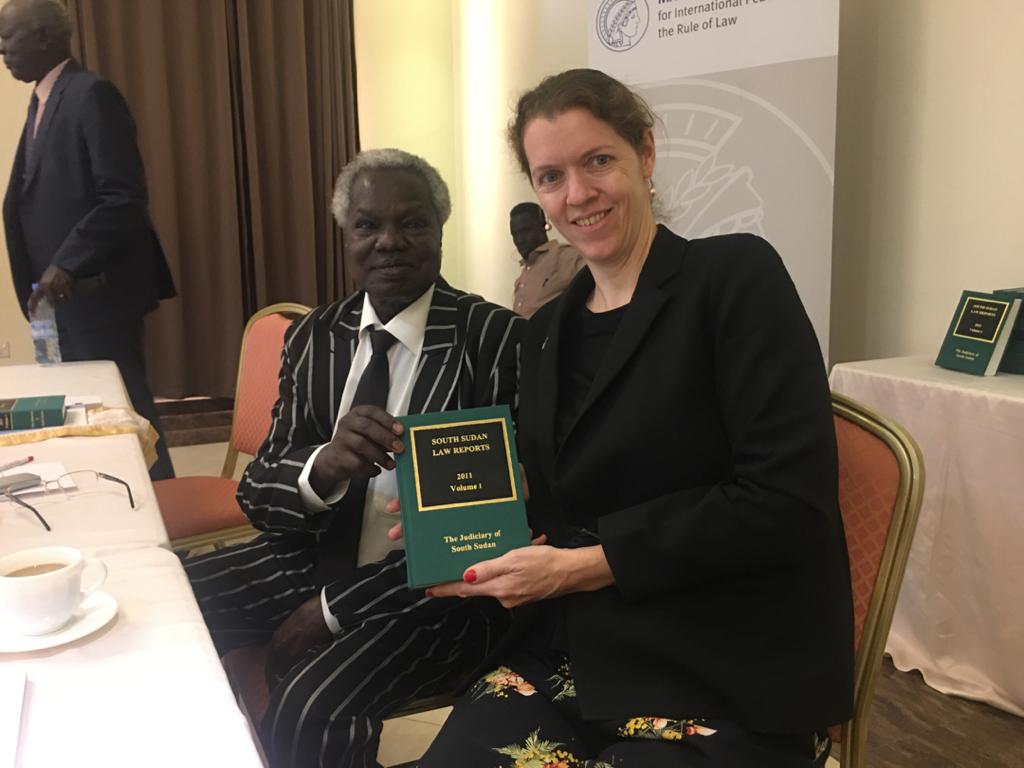 EUinSouthSudan's tweet photo. Today our Ambassador @SwalshEU was delighted to participate with the Chief Justice in the launch of the first Law Reports of independent South Sudan, thanks to the work of the Max Planck Foundation funded by the EU🇪🇺 https://t.co/gq8oRnf35G