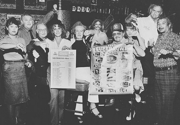 theoldironsides's tweet photo. When your customers from 1982 can see the future. 🔮👎🏻🏈💔😔 Nice effort, Niners! We’ll get ‘em next year! #oldironsides #sacramento #familybusiness #since1934 #neighborhoodbar #niners #49ers #vintagepic #flashback #livemusic #lunch #guestchef #tonight https://t.co/WQeeXVjwkH