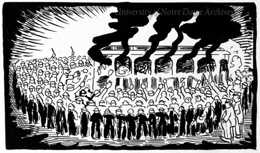 MFosmoe's tweet photo. #LocalHistoryMonday: OTD in 1916, Notre Dame students set fire to a South Bend streetcar on Notre Dame Avenue. "The 1916 Streetcar Incident," via @NDArchives:
https://t.co/ESzp6v3uu3 https://t.co/PR81EGL8db