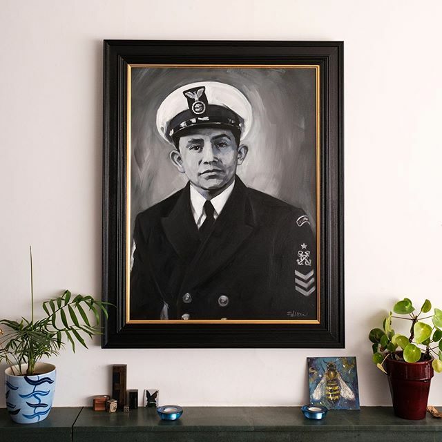 fifilatrixabel's tweet photo. Recent commission just finished. It is a larger oil of the client’s father who served with the Columbian Navy in the Korean War. I love how the warm monochrome scheme makes it look so timeless. #portrait #portraitartist #oilpainting #monochrome #blackand… https://t.co/YnEbth0J5u https://t.co/Mqm5VRqZlh