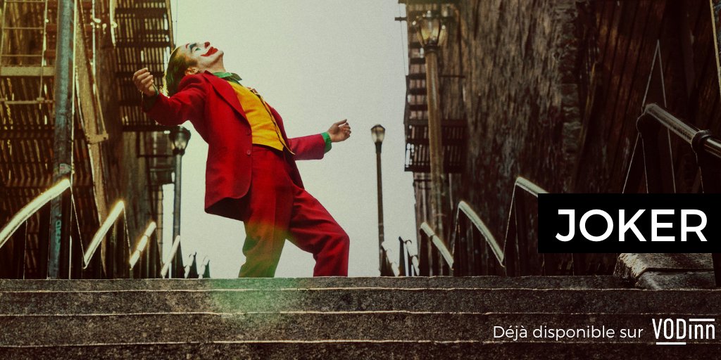 vod_inn's tweet photo. 🤡 Préparez votre plus beau sourire ! 🤡
Joker est disponible sur VODinn.
Déjà récompensé par un Lion d’Or et deux Golden Globes, le film est en route pour les Oscars avec 11 nominations.
Ne manquez pas le phénomène cinématographique de 2019 ! https://t.co/1IFiaRcSfX