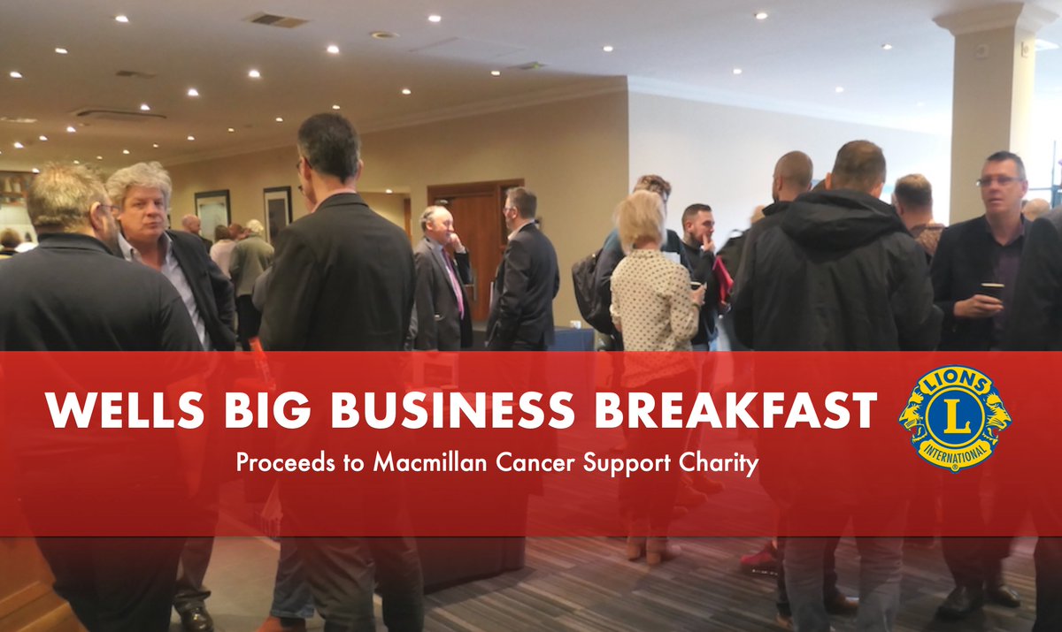 City of Wells Lions organised and brought together 60 local business people for the first Wells Big Business Breakfast at the Swan raising money for MacMillan Cancer Care. paul-clegg-video.dubb.com/v/P8vt6d
