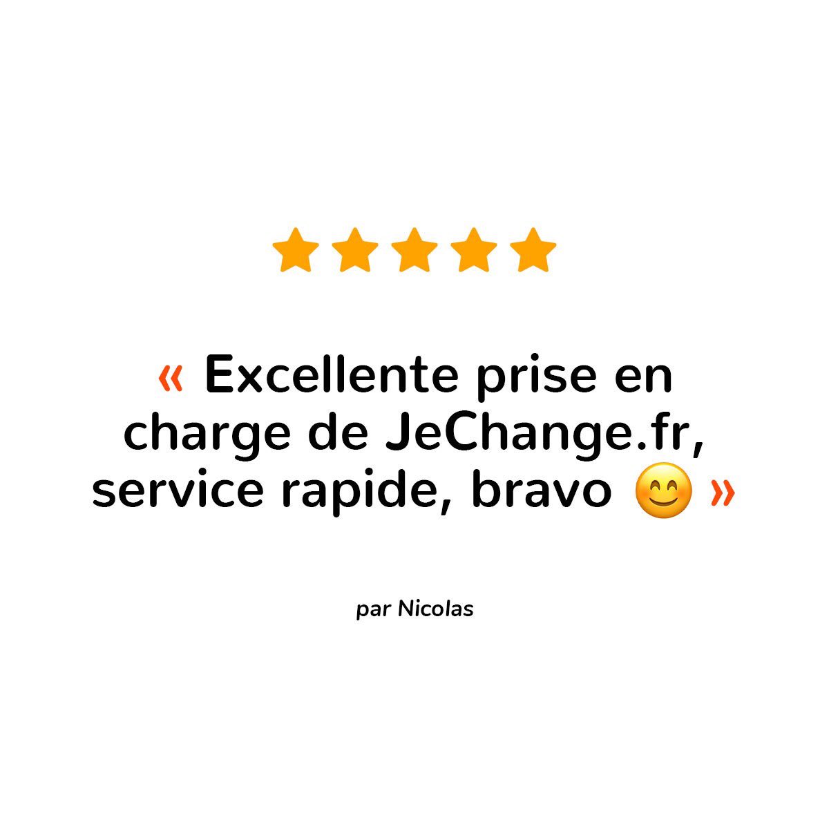 JeChangeFr's tweet image. Et merci à vous Nicolas de nous avoir fait confiance ! 😀

#clientcontent #avis #jechange #facilitateurdevie #client