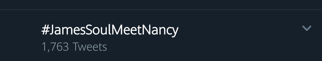 And we are trending, keep tweeting fam, we can make this! @DreamscapePH @tonetjadaone @danvillegas @ericjohnsalut @EthelMEspiritu @raymdizon @BiboyJArboleda

#JamesSoulMeetNancy