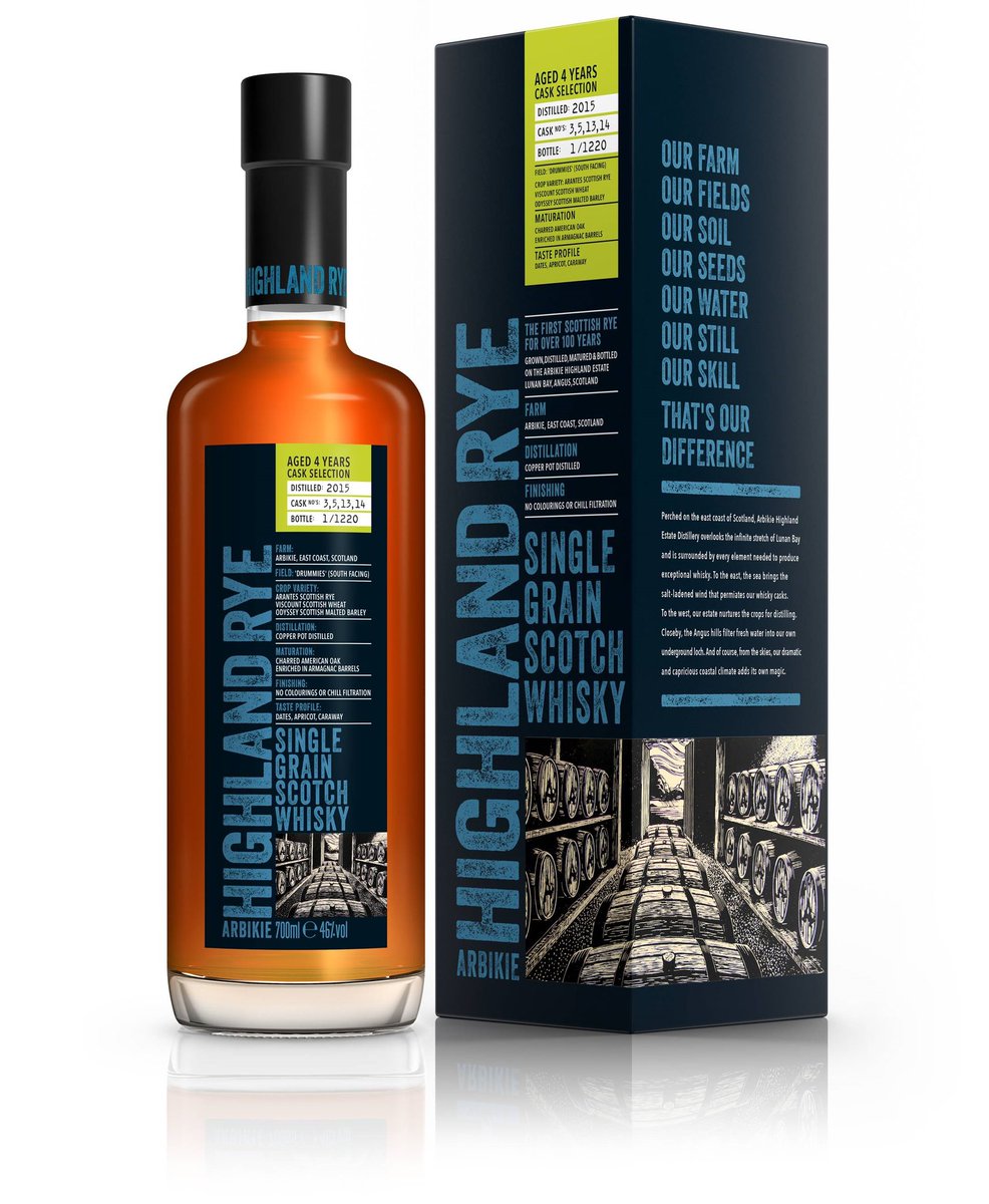 Now available at Inverarity Morton -
@ArbikieEstate Highland Rye Single Grain Scotch Whisky - the first in over 100 years! 
With only 998 bottles available globally this is a unique luxury whisky release. #inveraritymorton #arbikie #fieldtobottle #whisky