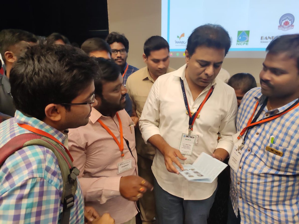 naturesani's tweet photo. We are honored to showcase @naturesani products to @MinisterKTR during INK@WASH @InkWash19 

It was a great moment when @KTRTRS sir was recognized the role of @naturesani products in the mission of eco friendly urinal installation in several @Hydmetro stations. https://t.co/3buZ9MnGGW