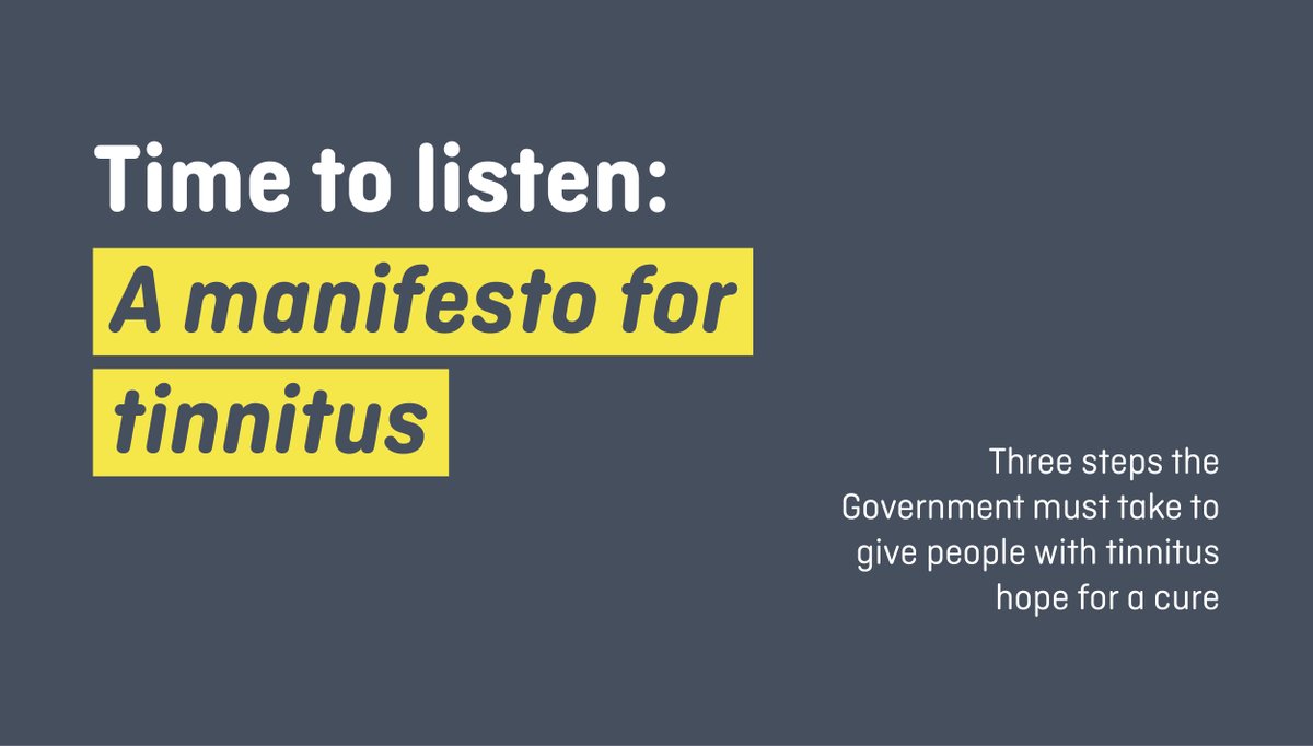 uk_tinnitus's tweet photo. Following the #TinnitusRoundtable, we've created a #TinnitusManifesto that sets out 3 steps the Government must take to give people with #tinnitus hope for a cure. Show your support by sharing far and wide this #TinnitusWeek
https://t.co/oVB2TPgkHQ https://t.co/QYcHF2rHr7