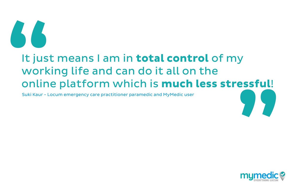 Here’s what one of our very own #paramedic #locums thinks about being part of the #MyMedic network. Thank you Suki! #nursing #paramedic #nhs #healthcare