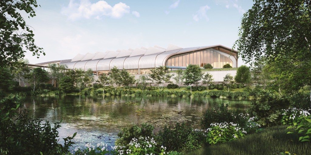 CGI showing external view of Interchange Station in Solihull.