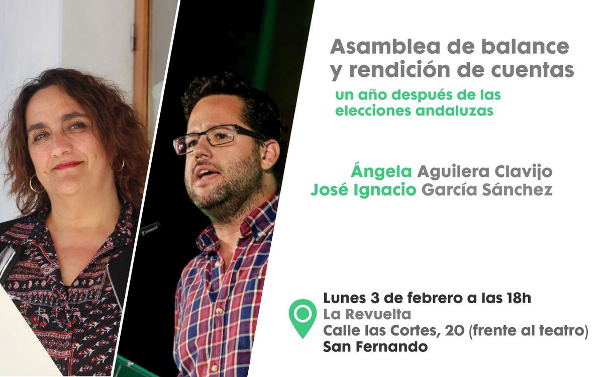 Esta tarde hay asamblea de rendición de cuentas en La Revuelta con <a href="/joseigs_/">Jose Ignacio García ۞</a> y <a href="/AguilerAngela_/">Ángela Aguilera</a>. 
¡Os esperamos!