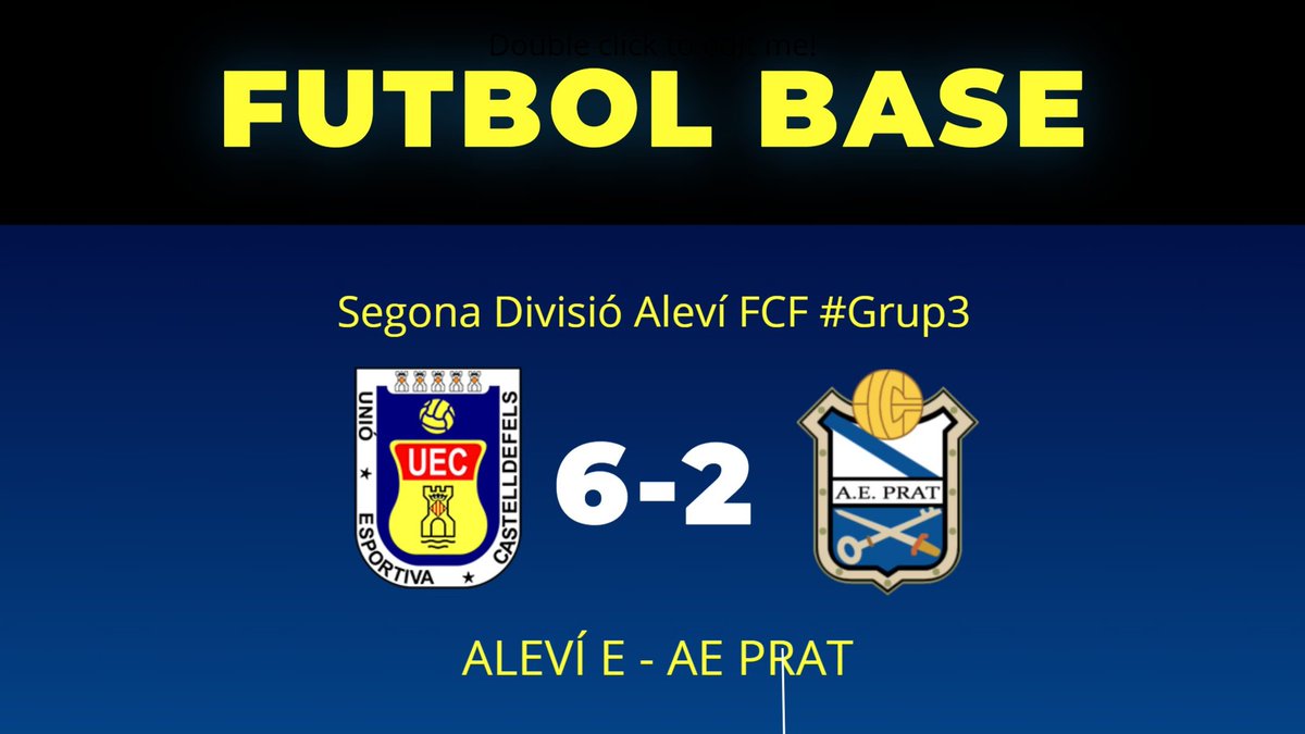 uecastelldefels's tweet photo. #FutbolBaseUEC | 🟡🔵
✅ ALEVÍ E - @aeprat1945: 6-2 (Ander 2, Marc Sabino 2, Diego Martín, Joel González)
#SomHiGrocs #2div3 https://t.co/jG2FGHXcVZ