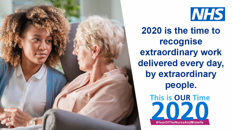 Nurse talking to elderly patient