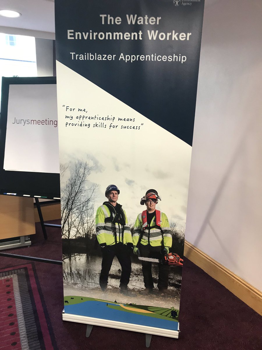 KellyAGolds's tweet photo. Today is the @EnvAgency Water #Environment apprenticeship launch. Great to see @EnvAgencyMids as the poster faces! Louie on the right, was an early apprentice. He has since finished his apprenticeship, has his #qualification and a job with @EnvAgencyMids doing something he loves! https://t.co/B6KVPZAtN0