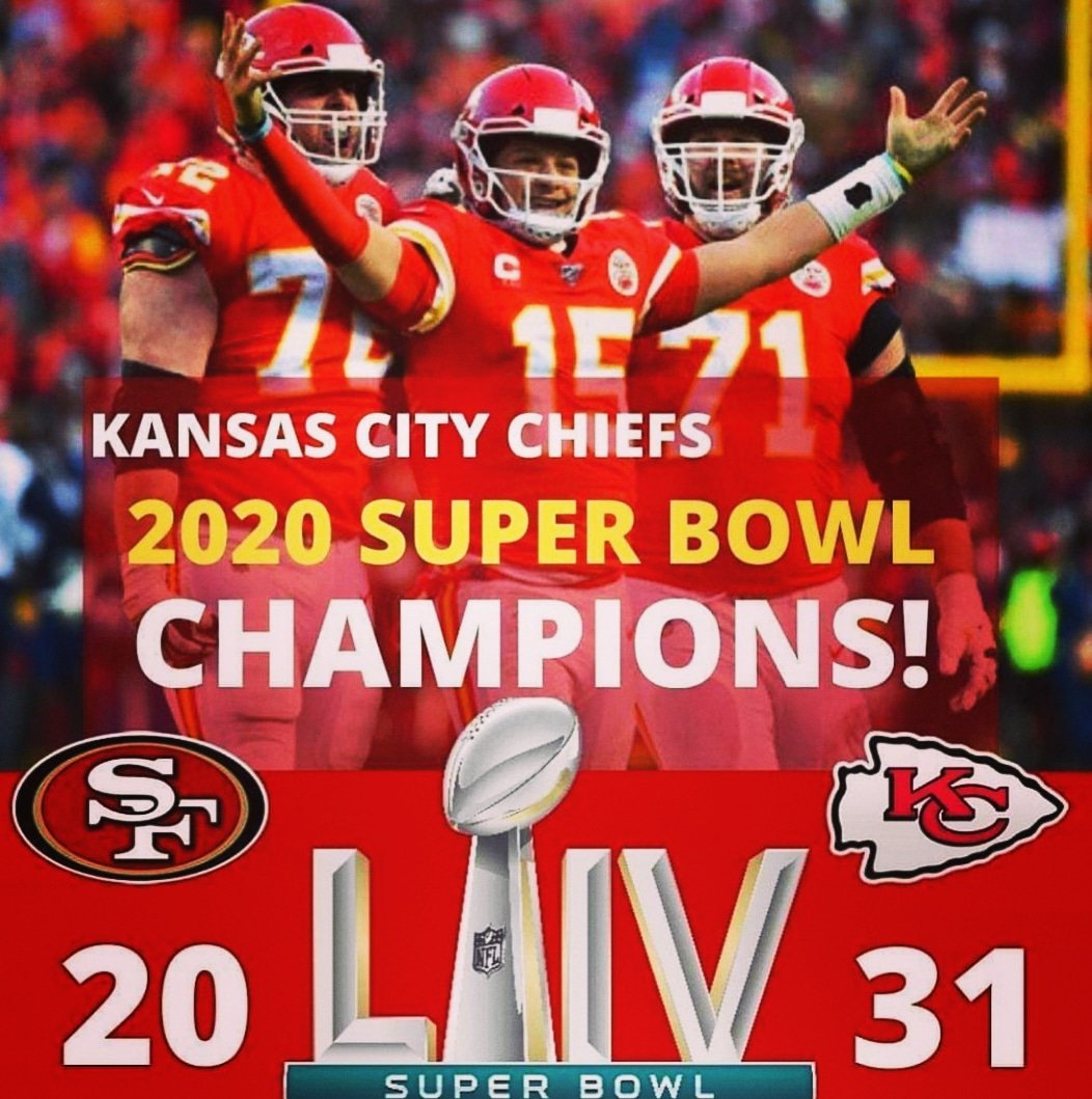 SierrapScott's tweet photo. I'm so proud of this team! Go Chief's! #SuperBowl #SuperBowlLIV #SuperBowl2020 #KCChiefs #KansasCity #ChiefsKindgom #chiefsnation #Chiefs #ChiefsKindgom #Chiefsvs49ers #chiefswon #chiefsfootball #ChiefsSuperbowlChampions #ChiefsSBWeek https://t.co/iO8l2shv0O
