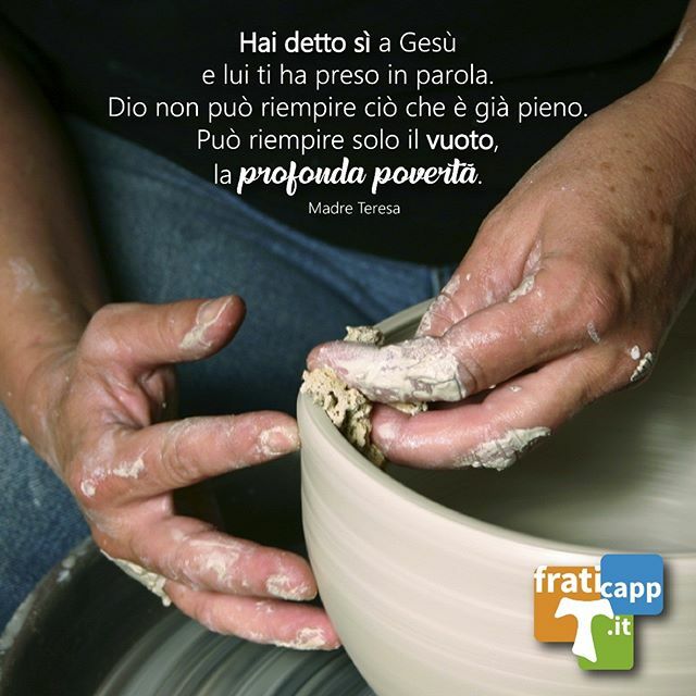 fraticapp's tweet photo. Hai detto sì a Gesù e lui ti ha preso in parola.
Dio non può riempire ciò che è già pieno.
Può riempire solo il vuoto, la profonda povertà.
Madre Teresa di Calcutta
#vienievedi #vuoto #madreteresa #frati #abruzzo #fraticappuccini #cappuccini #sanfrancesco https://t.co/CRmraqLCJA https://t.co/ZjBKg2mGsN