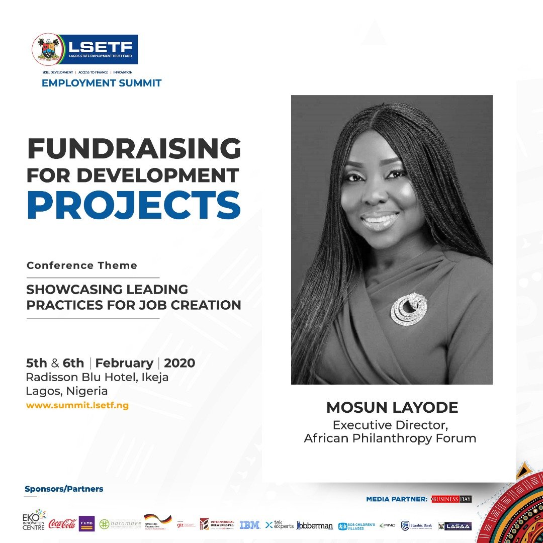 LSETF's tweet photo. Meet @MosunLayode, the Executive Director of @APForg (APF). She is a development professional with over fifteen years of experience in international development and nonprofit leadership.
Visit https://t.co/szfihsn1rI & secure your seat TODAY.
#LetsCreateJobs together. https://t.co/eyWniQoF3Y
