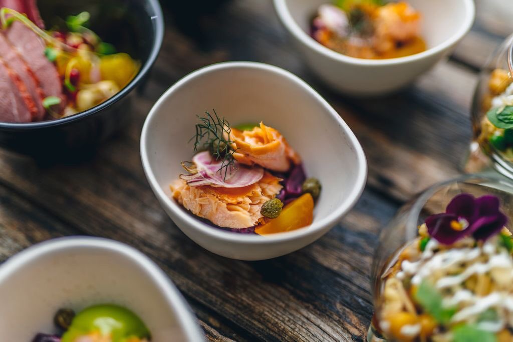 Say hello to these bright and beautiful bowl foods! Perfect for providing guests with a variety of flavours to suit every palate! <a href="/chandco/">CH&CO</a>