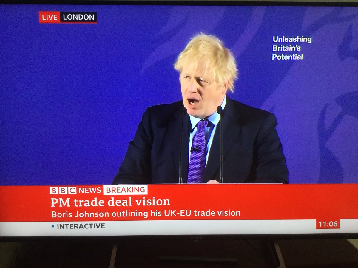 HistoryAJM's tweet photo. Free trade deals.
@BorisJohnson delivering some fine oratory on the challenges of international trade & Britain’s potential.
Mention of Ricardo’s competitive advantage.
& EU protectionists!
Politicians waving tariff threats around like cudgels
#UnleashingBritainsPotential https://t.co/Kwth1zXwZF