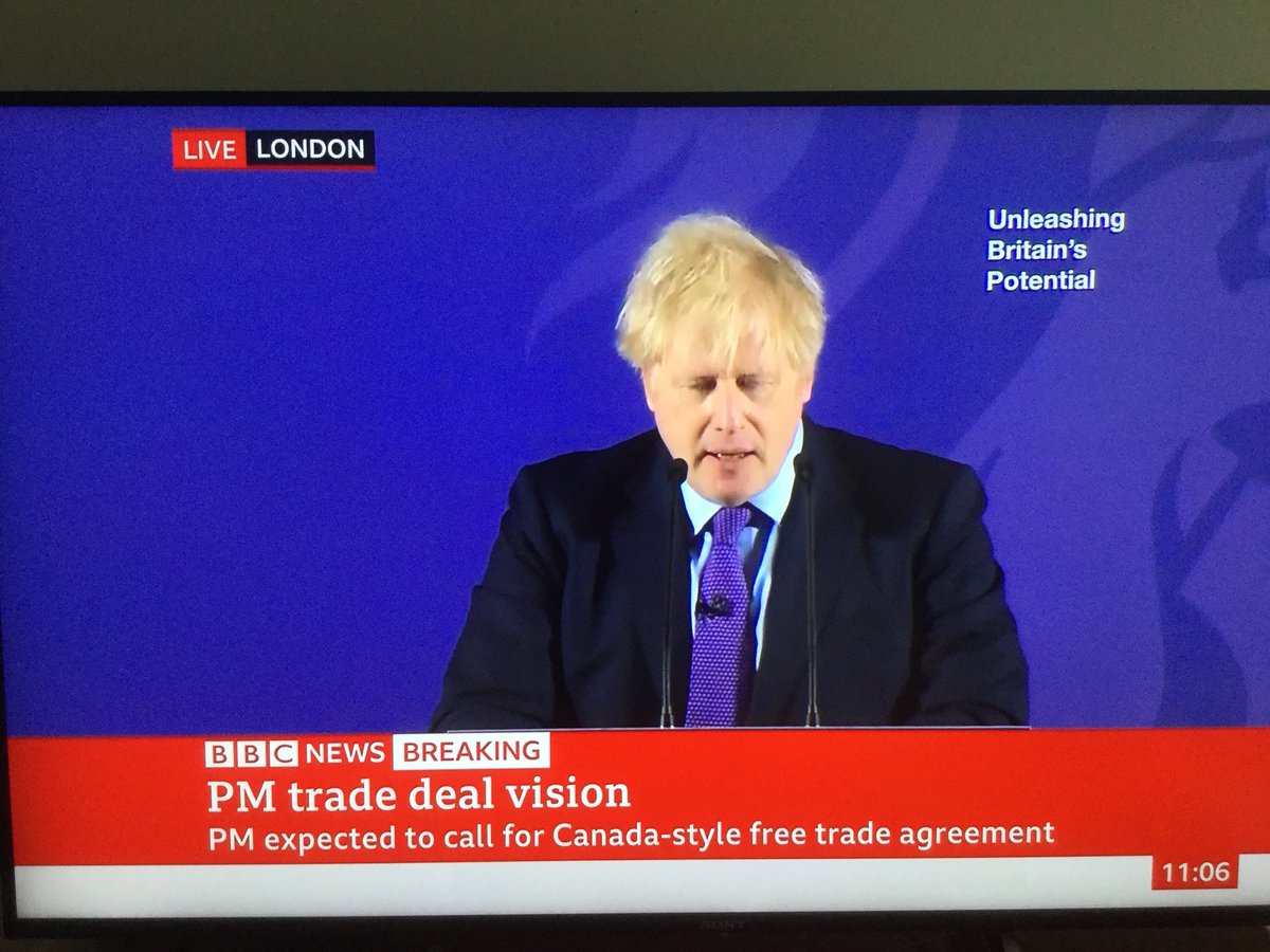 HistoryAJM's tweet photo. Free trade deals.
@BorisJohnson delivering some fine oratory on the challenges of international trade & Britain’s potential.
Mention of Ricardo’s competitive advantage.
& EU protectionists!
Politicians waving tariff threats around like cudgels
#UnleashingBritainsPotential https://t.co/Kwth1zXwZF