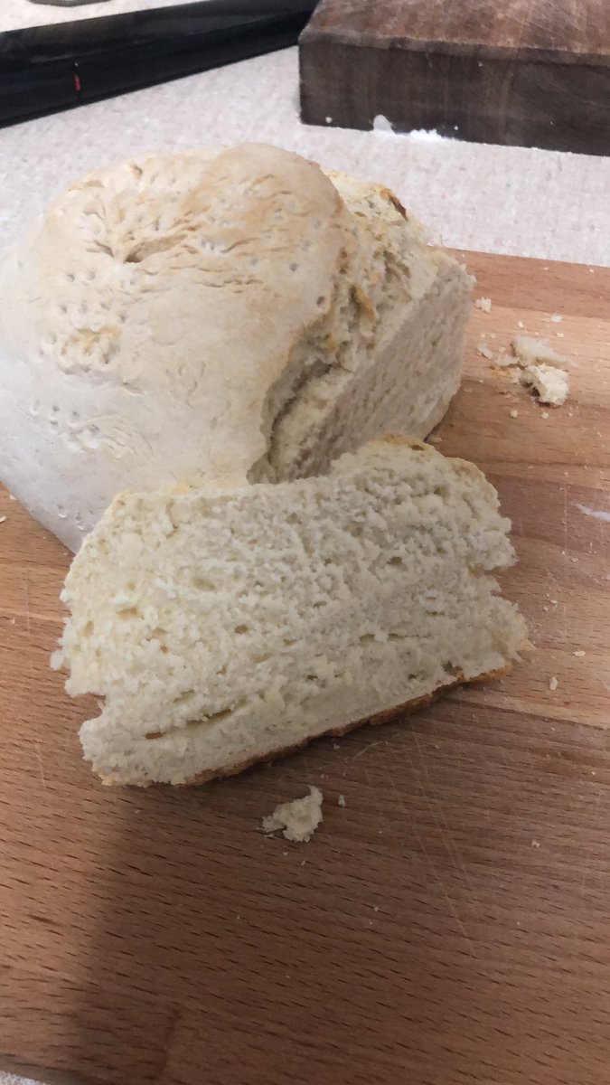 SquiresWindsurf's tweet photo. Bloody well baked some bread didn I, legend. Call me Mary #tasteslikedust #feellikeafather #firstloaf https://t.co/q4dA0BuynW