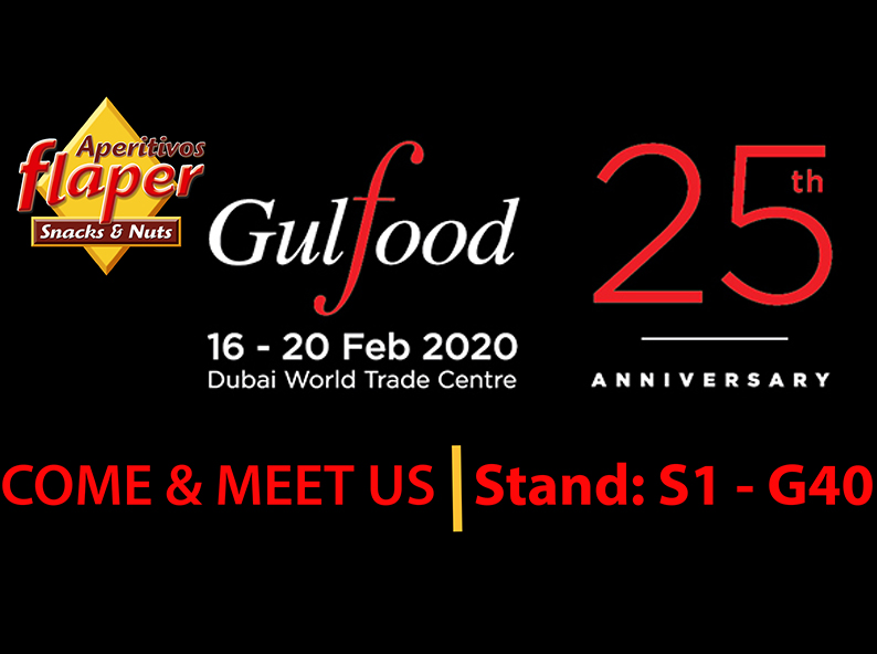 ApFlaper's tweet image. Comenzamos el año con una de nuestros eventos favoritos del año, #Gulfood! No dejes pasar la oportunidad, te esperamos en el recinto ferial #Dubai International Convention and Exhibition Centre del 16 al 20 de febrero de 2020 en el stand S1 - G40. #snacks #nuts #chips #vegetable