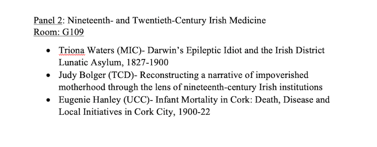 JudyBolger's tweet photo. Thrilled to have been informed that the panel I will be speaking at @IHSA1950 will be shared with the fantastic and engaging @TrionaWaters and @EugenieHanley on 28th Feb at @UCDHistory. Looking forward to hearing all the papers on the day! https://t.co/Q2eG4kU2QP