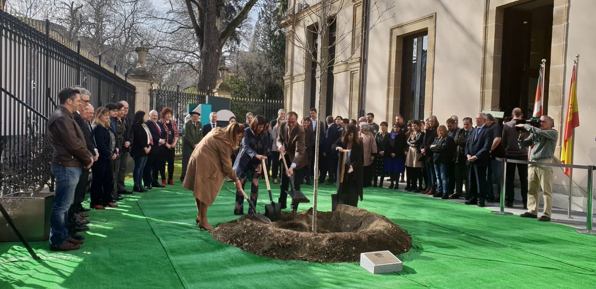 ParlamentoPP's tweet photo. Nuestro portavoz, @barriobaroja , propuso plantar retoño del árbol de #Gernika dentro de actos del 40 aniversario del Parlamento. Hoy tenemos el honor de participar en una iniciativa cargada enorme simbolismo y significado democrático para el conjunto de los vascos. https://t.co/mNyiAMG3Zp