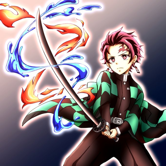 まさきさんがTwitterに投稿した竈門炭治郎(鬼滅の刃)のイラスト。