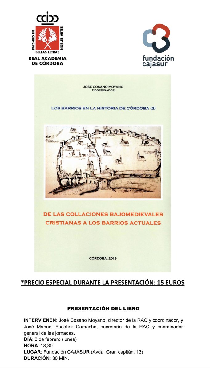 Presentación del libro LOS BARRIOS EN LA HISTORIA DE CÓRDOBA