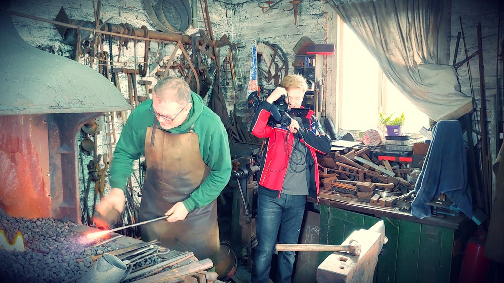 Today we are filming some blacksmithing at the #RuralLifeCentre #UCA