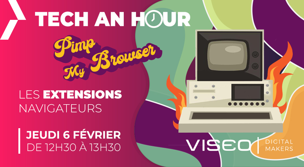 SRicchizzi's tweet photo. [EVENT] J-4 avant le prochain #techanhour  grenoblois : le jeudi 6 février à 12h30. 

Roberto Calvo Rodriguez et Antoine DALLE RIVE vous présenteront Les extensions de navigateurs. 

Il reste encore des places et pour s'inscrire c'est par ici : https://t.co/vmr5xXxd50 https://t.co/9VBTksvkKQ