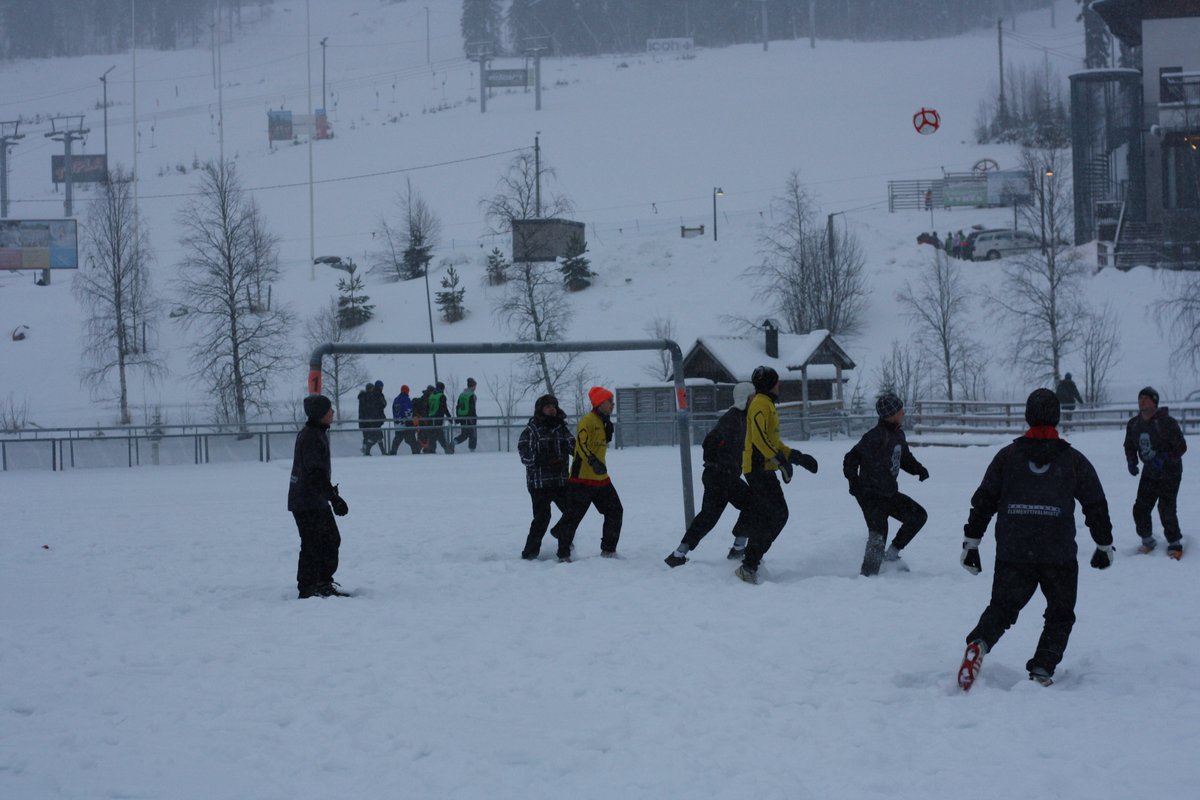 homelesswrldcup's tweet photo. In Finland, the beautiful game is played in all weather! 

Photo of the Snow Soccer World Championship at #hyrynsalmi #ukkohalla

#MoreThanAGame #MondayMotivation
Photo of Tampere courtesy of Laura Vanzo https://t.co/eD29fLcN9n