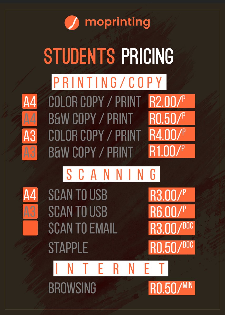 mo_printingza's tweet photo. It is officially the start of the academic year and we know you already have some readings or contracts to print! Well don't stress it, we can do it for you at a fraction of the price! Print all your books and study guides at our shop for half the price and at all the convenience https://t.co/yGy5OYgjfF