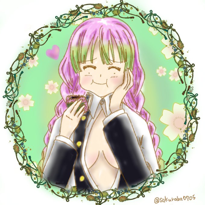 さくらば奏栄（かなえ）さんがTwitterに投稿した甘露寺蜜璃(鬼滅の刃)のイラスト。