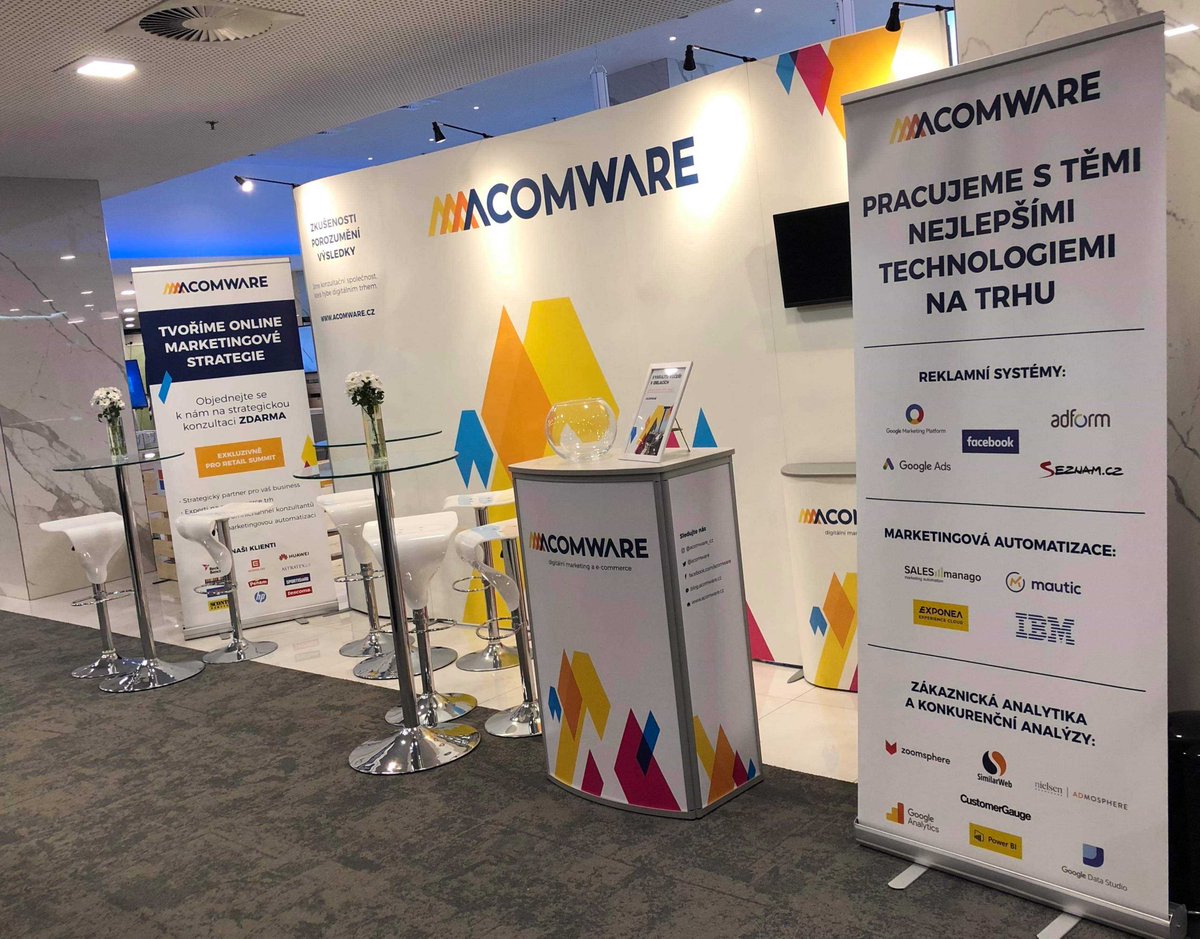 Acomware's tweet photo. Už dneska začíná @retailsummitcz a my na něm nemůžeme chybět! Máte-li zájem nezávazně prokonzultovat váš projekt, stavte se k našemu stánku vedle eskalátorů. Budeme tu po celou dobu akce. #retailsummit2020 #retailsummit https://t.co/BCSghKURNS