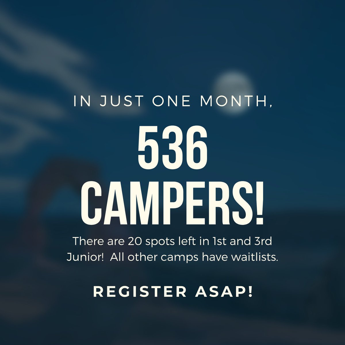 In just one month we have more campers registered than at the end of last summer! There are only spots left in our 1st and 3rd Junior camps and waitlists on all of our other camps! So be sure to register today. #theplacetobethissummer sherbrookelakecamp.org/2020