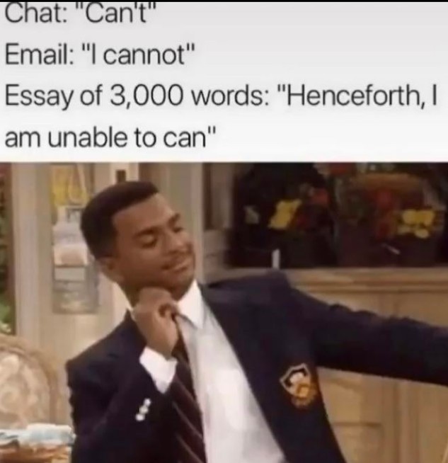 gigglespacegs1's tweet photo. How I make essay look lengthier

#funnyshit #funny #collegememes #school #lmao #rofl #memesdaily #roflmao #exams #teacher #teachermemes #schoolmemes #schoolboy #schoolshit #essay #essaywriting #mondaymood #monday #comedy https://t.co/cApDpqzfpK