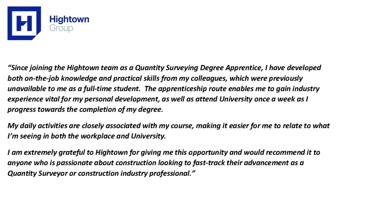 Hightowngroup's tweet photo. Celebrating National Apprenticeship week.  👋👋
This week highlights the impact of apprenticeships on individuals, employers and the economy.  
Meet Andy, Hightown's Quantity Surveyor Apprentice. 😀 
#NAW2020 #LookBeyond #apprenticeships https://t.co/VBpkOlo6rZ