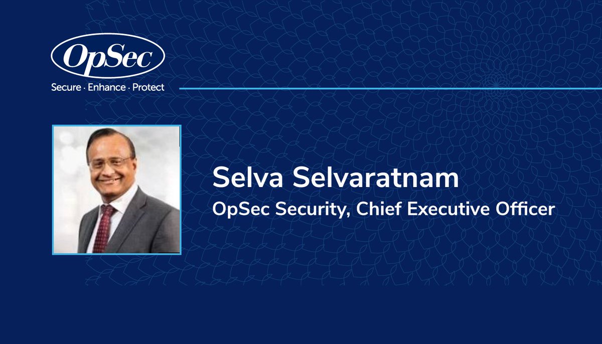 OpSecSecurity's tweet photo. OpSec Security Appoints Selva Selvaratnam CEO | OpSec https://t.co/NIC6eej1uI
#TeamOpSec #OpSecOnline #BrandProtection #AntiCounterfeiting https://t.co/PXgQyef3Ww