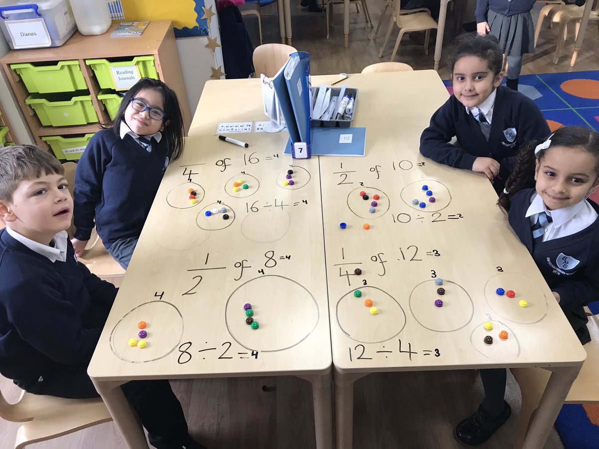 MissDudley6's tweet photo. Great work on fractions today! Everyone giving it a go! 
Lovely to see maths at playtime too in a game of ‘school’ #smithdownmaths https://t.co/j7Gvy2294H