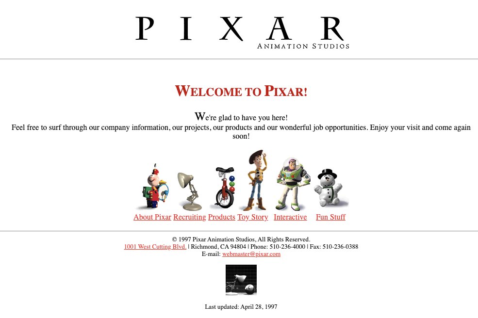 Tal día como hoy, un 3 de febrero de 1986 se funda Pixar, aunque su origen como The Graphics Group Lucasfilm se remonta a 1979. 10 años después lo compra Steve Jobs hasta que Disney se hace con el estudio en 2006.
.
🖼️ La imagen es de su web en el año 1997 😁
#efeméridesMolonas