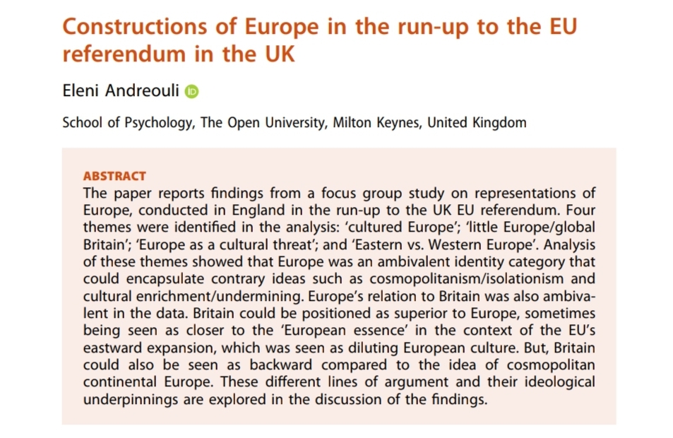 IDjnl's tweet photo. 'Constructions of #Europe in the run-up to the #EU referendum in the UK' by Eleni Andreouli:
https://t.co/t1utTLYnE7
@NasarMeer @jean23bean @aaronzwinter @e_c_hill @GezimK @drpaulcampbell1 @Routledge_Socio
#Brexit #EUReferendum #EuropeanIdentities https://t.co/lU2yRrAN2h