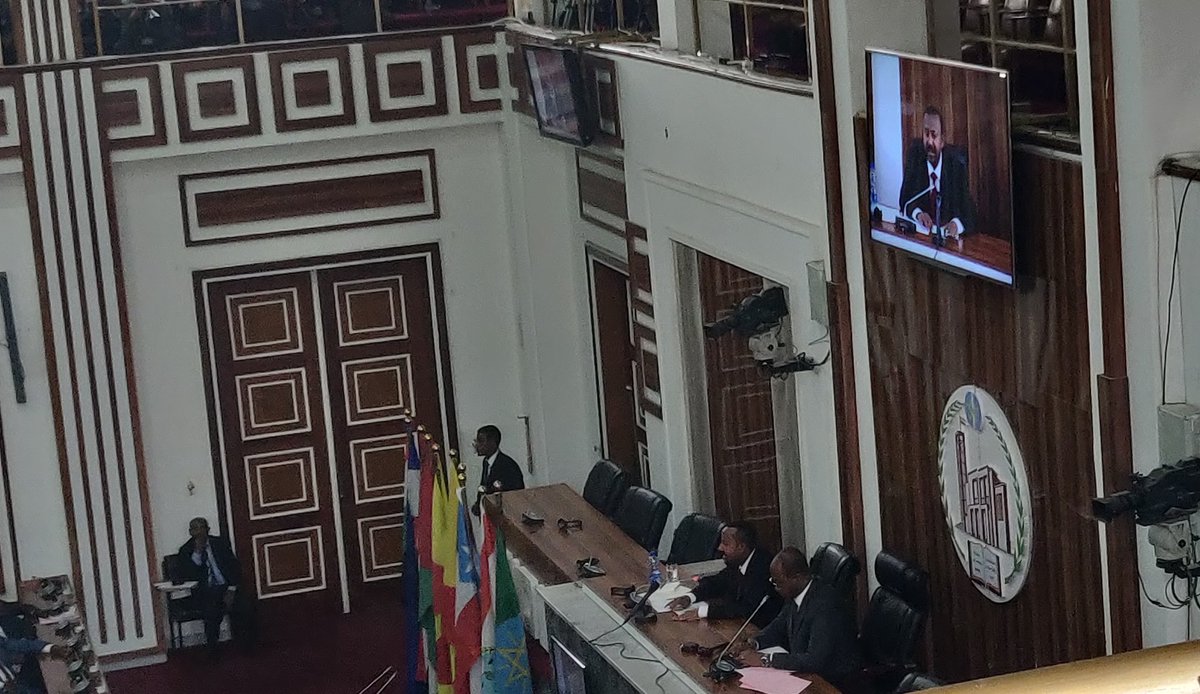 M740's tweet photo. .@PMEthiopia answering questions from members of parliament on #security, #RuleOfLaw and missing students in 🇪🇹. https://t.co/nnMNyBfWoP
