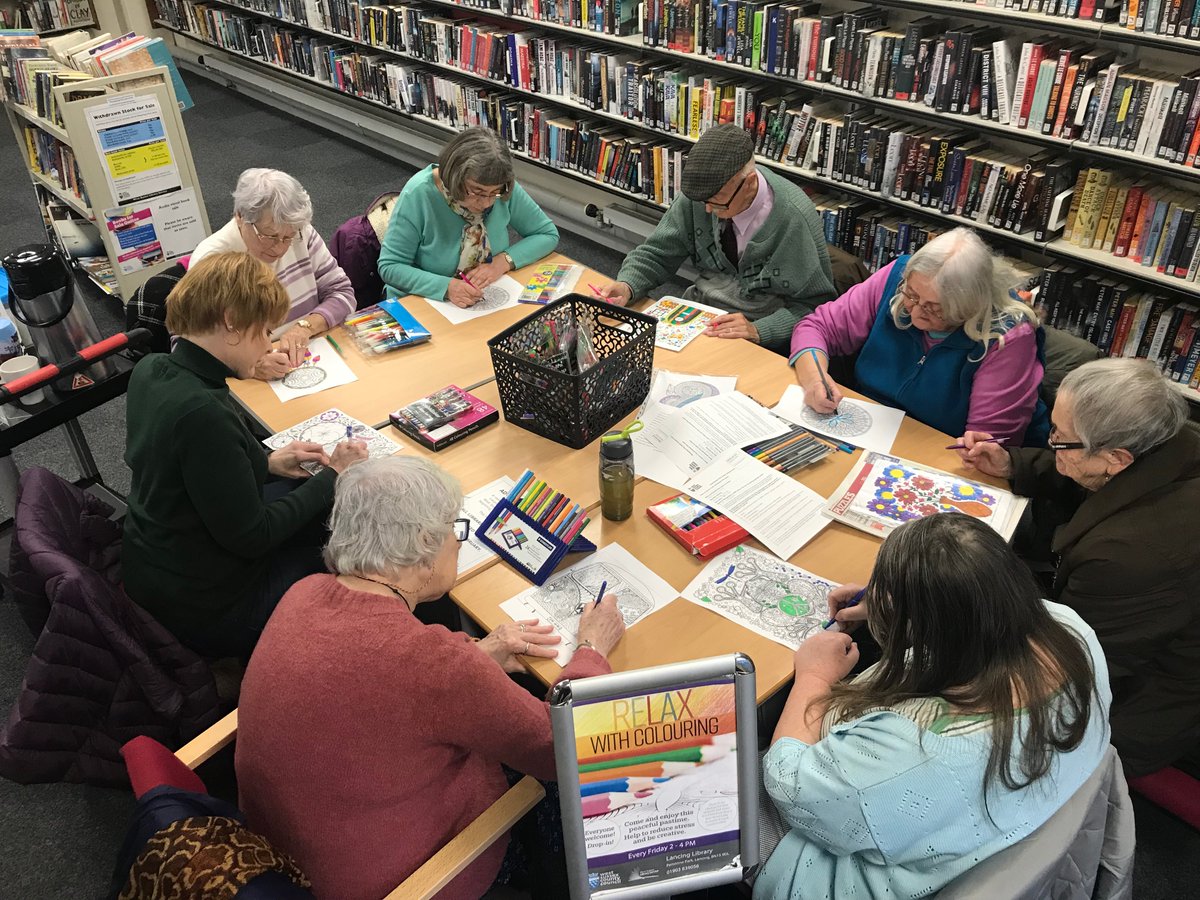 WSCCLibraries's tweet photo. Our Relax with Colouring sessions are all about unwinding in good company. Take time to unwind at a FREE library group and meet friendly, like-minded people ๐ Find your nearest: https://t.co/7Hkezl2sKa
#LancingLibrary @sussexlocal @adurandworthing @WSPublicHealth @MindWestSussex https://t.co/tr29mn0Met